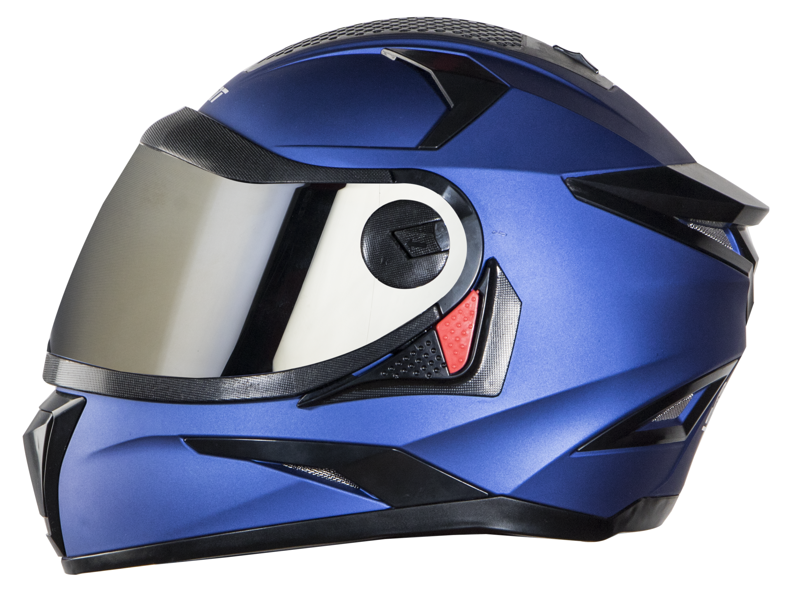 SBH-17 OPT MAT Y.BLUE WITH CHROME SILVER VISOR (WITH EXTRA FREE CABLE LOCK AND CLEAR VISOR)